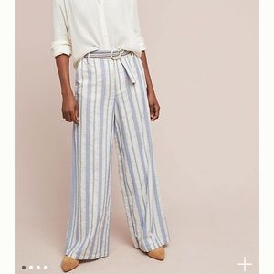 Anthropologie Coastal Stripped Legged Pants